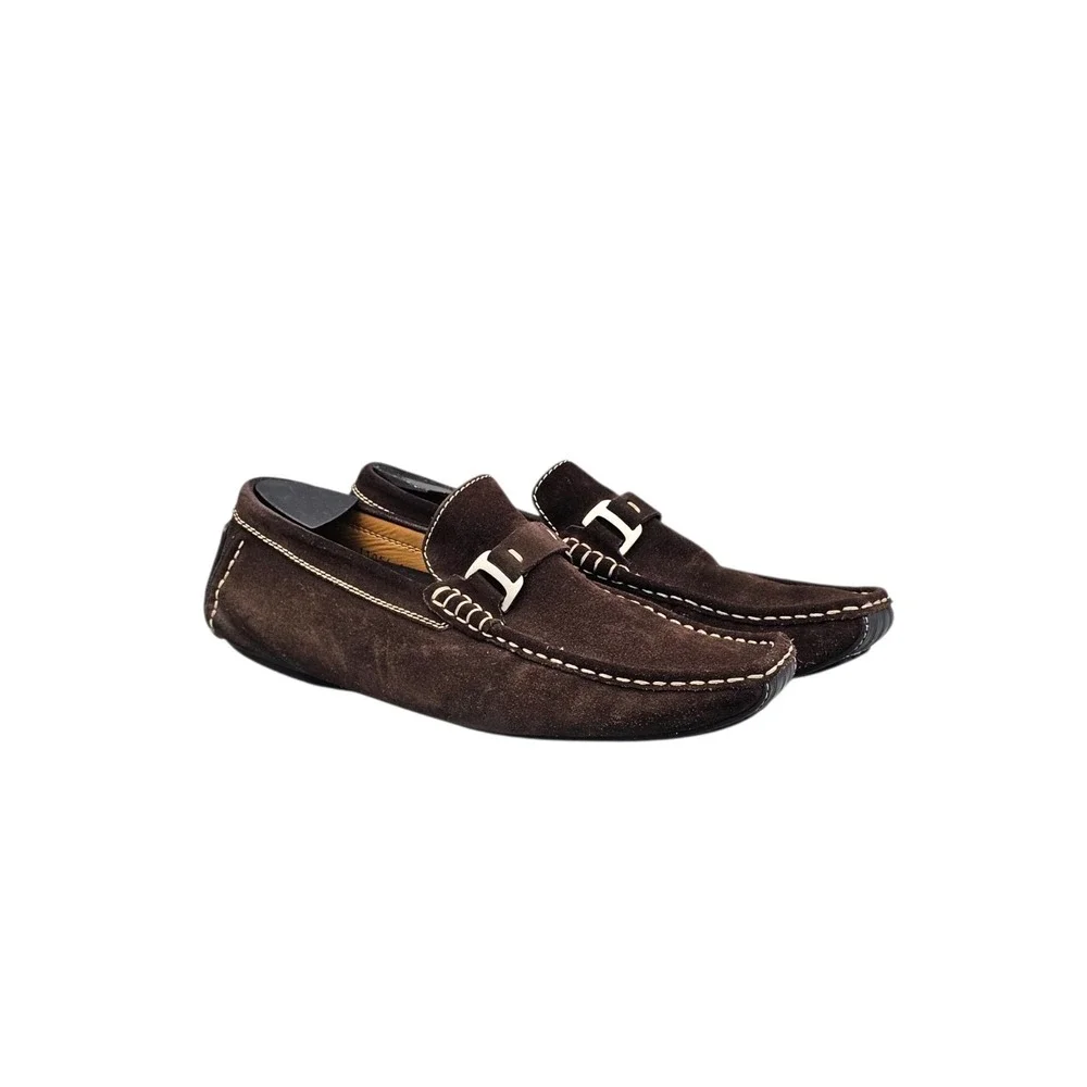 Magnanni Men's Size 10.5 US EUC Brown Suede Driving Loafers Drivers W/ Dust Bag